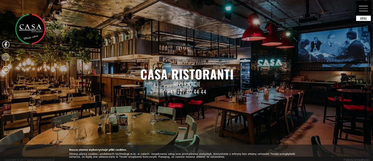 Strona restauracji Casa Ristoranti