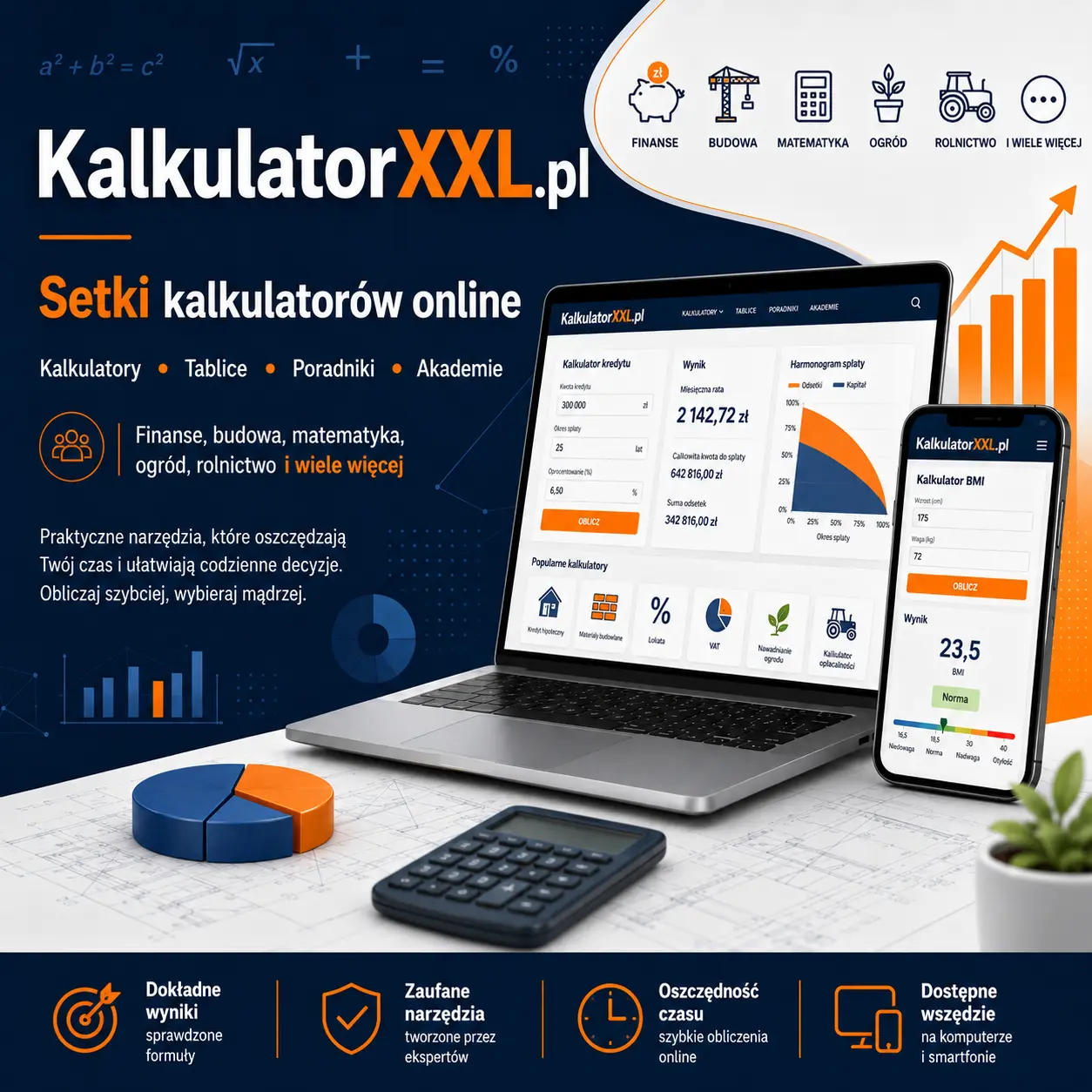 KalkulatorXXL - autorski serwis z kalkulatorami online